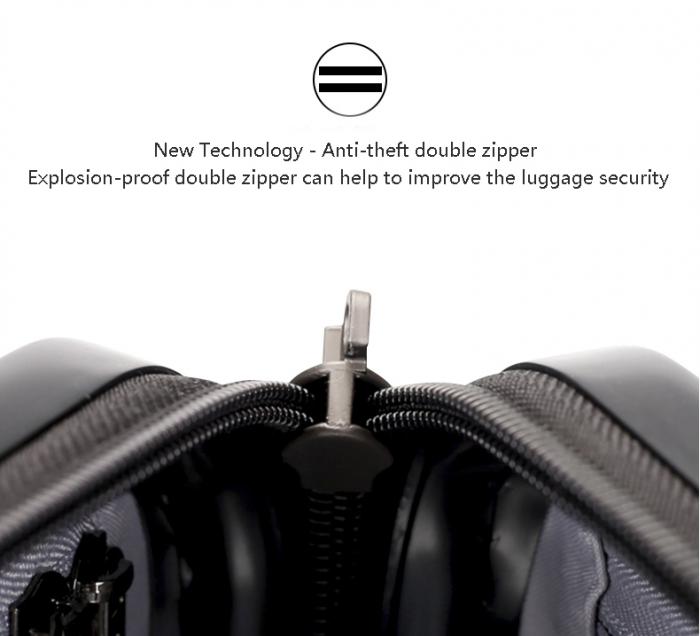 Anti-theft and Explosion-proof double zipper can help to improve the luggage security